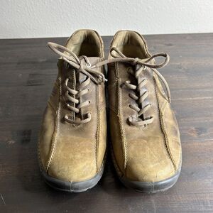 Ecco Light Shock Point Oxfords Lace Shoes Brown Leather Casual Men’s 46 US 12 M